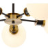 Placid 52cm Semi Ceiling 5 Light E14 15cm Round Glass Shade Brass Opal & Satin Black-7