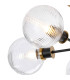 Placid 52cm Semi Ceiling 5 Light E14 15cm Round Ribbed Glass Shade Brass Clear & Satin Black-6