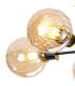 Placid 52cm Semi Ceiling 5 Light E14 15cm Round Segment Glass Shade Brass Amber Plated & Satin Black-6