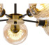 Placid 52cm Semi Ceiling 5 Light E14 15cm Round Segment Glass Shade Brass Amber Plated & Satin Black-7