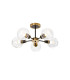 Placid 52cm Semi Ceiling 5 Light E14 15cm Round Segment Glass Shade Brass Clear & Satin Black-1