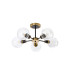 Placid 52cm Semi Ceiling 5 Light E14 15cm Round Segment Glass Shade Brass Clear & Satin Black-4