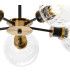 Placid 52cm Semi Ceiling 5 Light E14 15cm Round Segment Glass Shade Brass Clear & Satin Black-7
