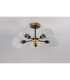 Placid 52cm Semi Ceiling 5 Light E14 15cm Round Segment Glass Shade Brass Clear & Satin Black-8