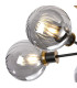 Placid 52cm Semi Ceiling 5 Light E14 15cm Round Segment Glass Shade Brass Smoke Plated & Satin Black-6