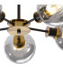 Placid 52cm Semi Ceiling 5 Light E14 15cm Round Segment Glass Shade Brass Smoke Plated & Satin Black-7