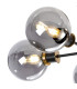 Placid 52cm Semi Ceiling 5 Light E14 15cm Round Glass Shade Brass Smoke Plated & Satin Black-6