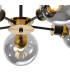 Placid 52cm Semi Ceiling 5 Light E14 15cm Round Glass Shade Brass Smoke Plated & Satin Black-7
