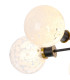 Placid 52cm Semi Ceiling 5 Light E14 15cm Round Speckled Glass Shade Brass White & Satin Black-6