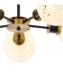 Placid 52cm Semi Ceiling 5 Light E14 15cm Round Speckled Glass Shade Brass White & Satin Black-7