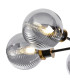 Placid 52cm Semi Ceiling 5 Light E14 15cm Round Textured Smooth / Ribbed Glass Shade Brass Smoke Plated & Satin Black-6