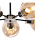 Placid 52cm Semi Ceiling 5 Light E14 15cm Round Glass Shade Satin Nickel Amber Plated & Satin Black-7