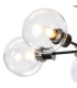 Placid 52cm Semi Ceiling 5 Light E14 15cm Round Glass Shade Satin Nickel Clear & Satin Black-6