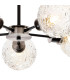 Placid 52cm Semi Ceiling 5 Light E14 15cm Round Textured Crumple Glass Shade Satin Nickel Clear & Satin Black-7