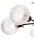 Placid 52cm Semi Ceiling 5 Light E14 15cm Round Textured Diamond Pattern Glass Shade Satin Nickel Clear & Satin Black-6