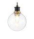 Placid 1.3m Pendant 1 Light E14 15cm Round Glass Shade Brass Clear & Satin Black-7