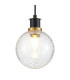 Placid 1.3m Pendant 1 Light E14 15cm Round Crackled Glass Shade Brass Clear & Satin Black-7