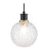 Placid 1.3m Pendant 1 Light E14 15cm Round Textured Crumple Glass Shade Brass Clear & Satin Black-7