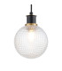 Placid 1.3m Pendant 1 Light E14 15cm Round Textured Diamond Pattern Glass Shade Brass Clear & Satin Black-7