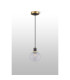Placid 1.3m Pendant 1 Light E14 15cm Round Textured Diamond Pattern Glass Shade Brass Clear & Satin Black-8