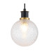 Placid 1.3m Pendant 1 Light E14 15cm Round Dimpled Glass Shade Brass Clear & Satin Black-7