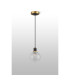 Placid 1.3m Pendant 1 Light E14 15cm Round Dimpled Glass Shade Brass Clear & Satin Black-8
