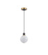 Placid 1.3m Pendant 1 Light E14 15cm Round White & Grey Marble Effect Glass Shade Brass & Satin Black Framework-5