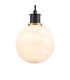 Placid 1.3m Pendant 1 Light E14 15cm Round White & Grey Marble Effect Glass Shade Brass & Satin Black Framework-7
