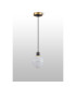 Placid 1.3m Pendant 1 Light E14 15cm Round White & Grey Marble Effect Glass Shade Brass & Satin Black Framework-8