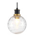 Placid 1.3m Pendant 1 Light E14 15cm Round Textured Melting Glass Shade Brass Clear & Satin Black-7