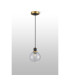 Placid 1.3m Pendant 1 Light E14 15cm Round Textured Melting Glass Shade Brass Clear & Satin Black-8