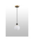 Placid 1.3m Pendant 1 Light E14 15cm Round Glass Shade Brass Opal & Satin Black-8