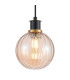 Placid 1.3m Pendant 1 Light E14 15cm Round Segment Glass Shade Brass Amber Plated & Satin Black-7