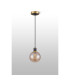 Placid 1.3m Pendant 1 Light E14 15cm Round Segment Glass Shade Brass Amber Plated & Satin Black-8