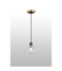 Placid 1.3m Pendant 1 Light E14 15cm Round Segment Glass Shade Brass Clear & Satin Black-3