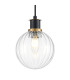Placid 1.3m Pendant 1 Light E14 15cm Round Segment Glass Shade Brass Clear & Satin Black-7