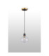 Placid 1.3m Pendant 1 Light E14 15cm Round Segment Glass Shade Brass Clear & Satin Black-8