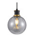Placid 1.3m Pendant 1 Light E14 15cm Round Segment Glass Shade Brass Smoke Plated & Satin Black-7