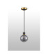 Placid 1.3m Pendant 1 Light E14 15cm Round Segment Glass Shade Brass Smoke Plated & Satin Black-8