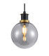 Placid 1.3m Pendant 1 Light E14 15cm Round Glass Shade Brass Smoke Plated & Satin Black-7
