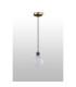 Placid 1.3m Pendant 1 Light E14 15cm Round Speckled Glass Shade Brass White & Satin Black-8