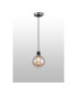 Placid 1.3m Pendant 1 Light E14 15cm Round Glass Shade Satin Nickel Amber Plated & Satin Black-3