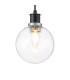 Placid 1.3m Pendant 1 Light E14 15cm Round Glass Shade Satin Nickel Clear & Satin Black-7