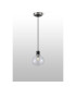 Placid 1.3m Pendant 1 Light E14 15cm Round Glass Shade Satin Nickel Clear & Satin Black-8