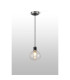 Placid 1.3m Pendant 1 Light E14 15cm Round Crackled Glass Shade Satin Nickel Clear & Satin Black-3