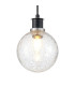 Placid 1.3m Pendant 1 Light E14 15cm Round Crackled Glass Shade Satin Nickel Clear & Satin Black-7