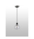 Placid 1.3m Pendant 1 Light E14 15cm Round Crackled Glass Shade Satin Nickel Clear & Satin Black-8