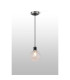 Placid 1.3m Pendant 1 Light E14 15cm Round Textured Crumple Glass Shade Satin Nickel Clear & Satin Black-3