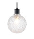 Placid 1.3m Pendant 1 Light E14 15cm Round Textured Crumple Glass Shade Satin Nickel Clear & Satin Black-7