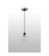 Placid 1.3m Pendant 1 Light E14 15cm Round Textured Crumple Glass Shade Satin Nickel Clear & Satin Black-8